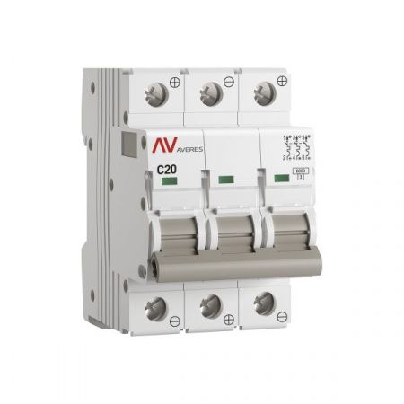 Выключатель автоматический AV-6 DC 3P 20A (C) 6kA EKF AVERES