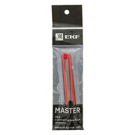 Нож с сегментированным лезвием 9 мм НСМ-10 EKF Master