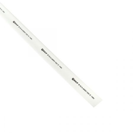 Термоусаживаемая трубка ТУТ нг 12/6 белая рулон EKF PROxima