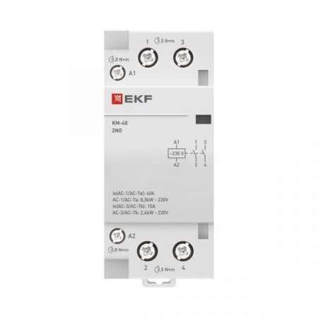 Контактор модульный КМ 40А 2NO 230В АС (2 мод.) PROXIMA EKF