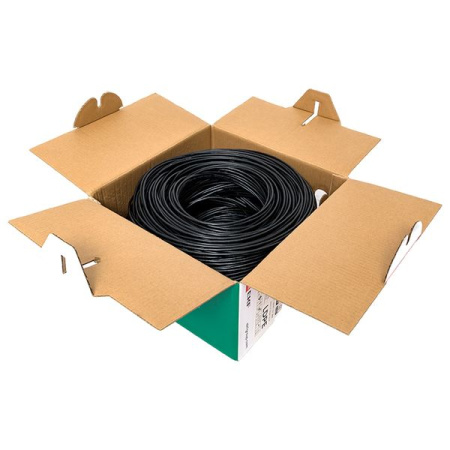 Кабель витая пара TERACOM Cat.5E U/UTP 4 пары solid внешний оболочка LDPE цвет черный (упак. 305м)