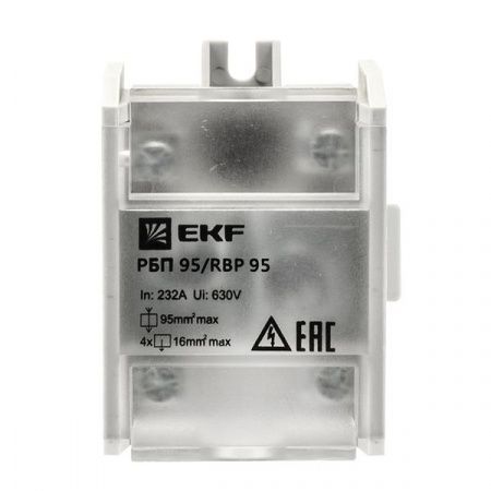 Распределительный блок проходной РБП 95 (1x95-4x16 мм2) 232/100А EKF PROxima