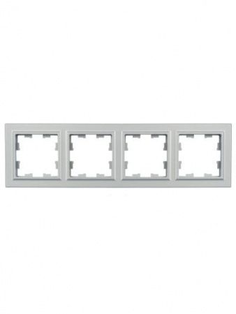 BRITE Рамка 4-местная РУ-4-БрА алюминий IEK
