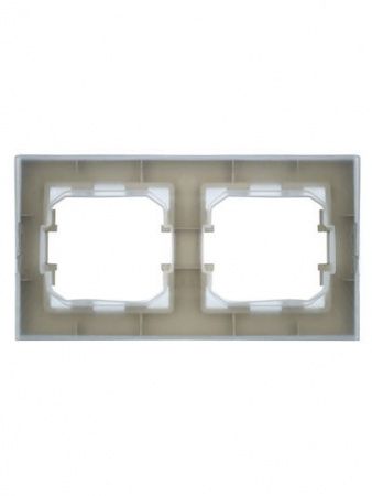 BRITE Рамка 2-местная IP44 РУ-2-БрА-44 алюминий IEK