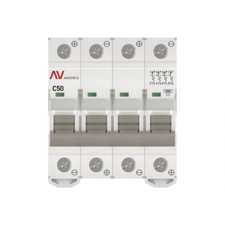 Выключатель автоматический AV-10 DC 4P 50A (C) 10kA EKF AVERES