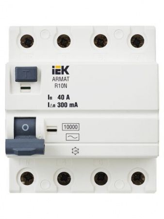 ARMAT Выключатель дифференциального тока R10N 4P 40А 300мА тип AC IEK