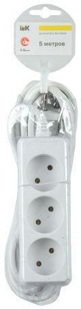 Удлинитель У3 3 места без заземления 5м 2х0,75мм2 10А/250 IEK