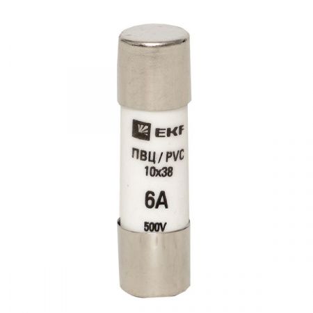 Плавкая вставка цилиндрическая ПВЦ (10x38) 6А EKF